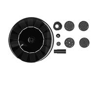 Solar Fountains Automatic Floating Solar Powered Fountain Pump for Pond Outdoors Bird Baths Solar Water Fountain with 2 Nozzles 4 Spray Muff Engineering Plastic 130mm 5.1in