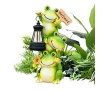 Solar Frog Garden Light - Outdoor Lantern Statue, Decorative Frog Statue with Solar Powered Lantern, Waterproof LED Path Light for Patio Lawn Courtyard Pond Yard, Automatic Dusk to Dawn Outdoor Decor