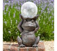 Solar Powered Gazing Frog Decorative Garden Ornament