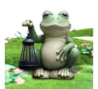 Solar Frogs For Outdoors | Frog Sculpture Holding Lantern Light,Unique Frog Garden Decor For Outside, Yard Decorations, Housewarming