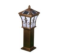 Solar Garden Column Headlight - Modern Minimalist Outdoor IP65 Waterproof LED Lawn Lamp for European Garden Villas, Bronze