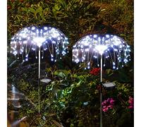 Solar Garden Decorative Lights- 120 LED Powered 40 Copper Wires String Landscape Light-DIY Starry Fairy Fireworks Trees Lights for Walkway Patio Lawn Backyard, Party Decor (Cool White)
