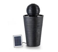 Solar Garden Fountain Home Decoration Water Tank 200 l/h 2W LED Polyresin Black