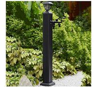 Solar Garden Hose Stand Freestanding Watering Column with Brass Tap Yard Butler Hose Extension Ideal for Garden Irrigation and Outdoor Use