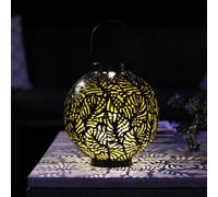 Solar Garden Lantern Leaf Hollow Silhouette Decorative Silhouette Display Light
