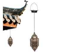 Solar Garden Lantern, Waterproof Hanging Lamp, Outdoor Patio Light, Moroccan Decor Lantern, Porch Hanging Light, Balcony Solar Lamp, Shadow Effect Lantern, Farmhouse Garden Light