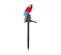 Solar Garden LED Light with Parrot Ornament Made from Waterproof Resin for Reliable Outdoor For Nighttime Decoration (red)