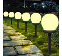 Solar Garden Light, Solar Lights for Paths, Round LED Lights Garden, Garden Solar Lamp, Outdoor Lighting for Stake, Waterproof Automatic Outdoor Solar Lights