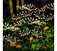 Solar Garden Lights 2 Pack Twinkling Solar Firework Lights with 2 Modes 120LED, Solar-Powered Light for Outside Yard Pathway Garden Decor Outdoor Waterproof, Gardening Gifts for Women Mothers Day,Warm