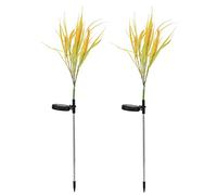 Solar Garden Lights 2pcs, IP44 Waterproof Wheat Ear LED Lights with Ground Plugs for Lawn Yard Outdoor Decor, Solar Powered Garden Accessory Kits