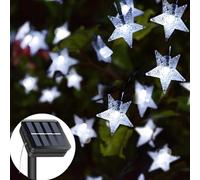 Solar String Lights Garden, 23ft 50 LED Star Fairy Lights Outdoor Solar Powered Led Star String Light Waterproof 8 Modes Decorative Light for Garden Patio Yard Home Wedding Party, Cool White