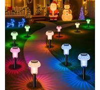 Solar Garden Lights, 6 Pack Solar Lights Outdoor Garden Stake Pathway Lighting RGB Color Change Solar Powered Path Light Waterproof, Auto On/Off Outdoor Light for Yard Walkway Driveway Landscape Decor