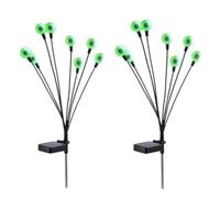 Solar Garden Lights Eyeball Swaying Outdoor Solar Lights Decor with Scary Green Eyeballs for Garden Tree Patio Yard Party Outside Landscape Patio Halloween Decorations (Green 8 Heads*2)