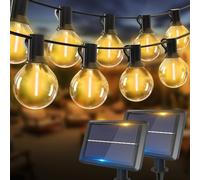 Solar Garden Lights Outdoor, 2 Packs 13M/42Ft G40 Solar String Lights Outdoor Waterproof with 15+1 Shatterproof LED Bulbs for Garden, Gazebo, Patio, Party, Festival Decoration