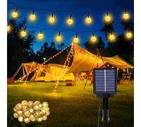 Realky Solar Garden Lights Outdoor, 26.6Ft 30LED Solar String Lights, Waterproof Fairy Light with 8 Modes, Crystal Ball Decor for Easter, Yard, Parties(Memory Function+Warm White)