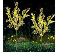 Solar Garden Lights Outdoor - 2Pcs Waterproof LED Flower Stake Lights Decorative for Lawn, Patio, Yard, Flower Bed