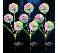 SHAREMI Solar Garden Lights Outdoor, 3 Pack Waterproof Dandelion Flowers Lamps with Colourful LED Lights, Solar Garden Ornaments for Yard, Pathway, Lawn, Landscape Decoration Gardening Gifts