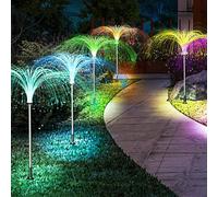 Solar Garden Lights Outdoor, 5 Pack 7 Colors Jellyfish-Shaped Garden Ornaments Light, Waterproof Solar Fairy Pathway Lighting for Lawn Patio Terrace Wedding Party Decoration