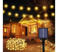 Solar Garden Lights Outdoor, 59Ft 100LED Solar String Lights, Waterproof Fairy Light with 8 Modes, Crystal Ball Decor for Easter, Yard, Parties(Memory Function+Warm White)