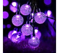 Solar Garden Lights Outdoor, 7M/23Ft 50 LED Solar String Lights Waterproof, 8 Modes Globe Fairy Lights for Indoor/Outdoor, Patio, Lawn, Yard, Home, Party, Wedding, Festival Decorations (Purple)