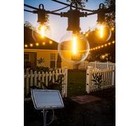 Solar Garden Lights Outdoor, 9.5M/31FT Solar Festoon Lights with 15+1 G40 Globe Shatterproof LED Bulbs, Waterproof IP65 String Lights for Outside, Patio, Yard, Gazebo, Wedding, Party(Warm White)