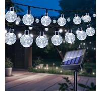 Solar Garden Lights Outdoor Waterproof, 60LED 11M/36ft Solar String Crystal Ball Lights, 8 Modes Fairy Light, Indoor/Outdoor Decorative for Garden, Patio, Festival, Wedding, Christmas(Cool White)