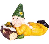 Solar Garden Ornament - Male Gnome Reading, classic gnome ornament