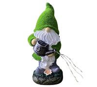 Solar Garden Ornaments Gnome Garden Ornaments Gonk Statue with Watering Can Fairy Lights Waterproof Dwarf Figurine Decorations for Yard Lawns