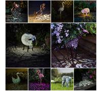 Solar Garden Ornaments Outdoor Decor Light Up Animal Statues LED Figures Sheep