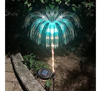 Solar Garden Outdoor Firework Lights, Colorful Warm IP65 Waterproof Outdoor Lawn Fiber Optic Jellyfish Lamp Garden Patio Pathway Landscape Street Decor for Walkway Pathway Backyard Lawn