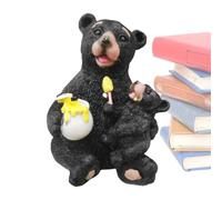 Solar Garden Statues Magnet Yard Bear - Ornament, Resin Animal | Outdoor Decorative Sculpture with LED Solar Figure Waterproof Wildlife Figurine for Patio Balcony Lawn A