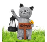 Solar garden statues - solar cat elephant statues, cat statues for garden | outdoor decorative figurines, waterproof solar energy yard sculptures, unique essay for the garden
