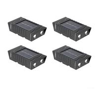 Solar Garden Wall Lights Waterproof Lanterns with White and Warm Light Modes for Outdoor Decor, Fence and Stair Illumination, Install Black Plastic Solar Powered Decorative Lighting(White light)
