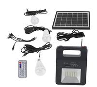 Solar Generator Portable Power Station Portable Battery Generator with Solar Generator with FM Speaker USB Charger Solar Panel Bulb for Outdoors Camping Travel Emergency