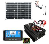 Solar Generator System - Solar Panel Kit with Battery and Inverter | Solar Panels 18W 18V, Charging Generator, Power System, Solar Controller for Home, Shed, Multicolored, 220V, Refer to descrip