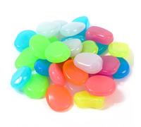 Solar Glow in the Dark Pebbles - Luminous Resin Stones for Garden Walkways, Aquariums & Vases, Outdoor Decor (40pcs multicolor)