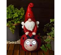 Solar Gonk Riding - Add Some Fun To Your Garden With This Whimsical Solar Gonk Riding A Bee - A Decorative Ornament By Day, And A Cheerful Solar Light By Night (Ladybird)