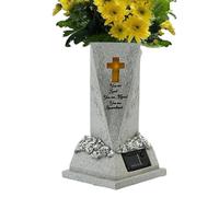 Solar Graveyard Vase for Grave Cemetery Vase for Grave Decorations, White LED-LED Flower Vase for Cemetery Flower Vase Tombs for Cemen Graves