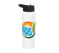 Solar Green Electricity I Solar Power Solar Panel Eco Energy Stainless Steel Insulated Water Bottle