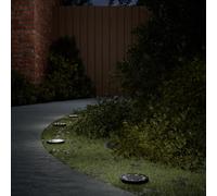 Solar ground light Black 11x13cm PS Stainless Steel Warm White 4pcs Spike IP65
