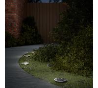 Solar ground light Black 11x13cm PS Stainless Steel Warm White 4pcs Spike IP65