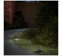 Solar Ground Light Black ABS/PP 11x13cm Warm White LED Spike Garden 4pcs Pathway