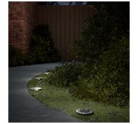 Solar Ground Lights Black ABS PP 11x13cm Warm White IP65 Outdoor Spike Pack of 4