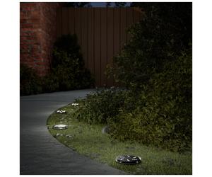 Solar Ground Lights Black ABS PP 11x13cm Warm White LED Garden Spike 4pcs IP65