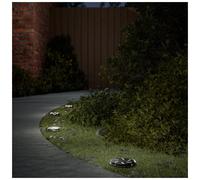 Solar Ground Lights Black ABS PP 11x13cm Warm White LED Garden Spike 4pcs IP65