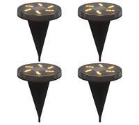 (model 4, 4 pcs) vidaXL Solar Ground Lights with Ground Spikes Solar Outdoor Light Warm White