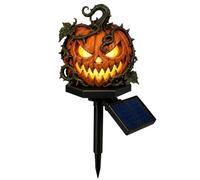 Solar Halloween Black Cat & Pumpkin Moon Garden Stake Light, Outdoor Waterproof Halloween Decoration Pathway Lamp with Crescent Moon, Hanging Pumpkin Lantern for Patio Yard Lawn Decor