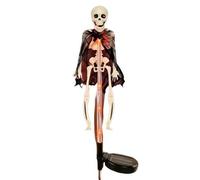 Solar Halloween Decorations Outdoor 3D Scary Bat & Skeleton Realistic Skeleton Outside Decor, Waterproof LED Solar Garden Lights for Yard/Pathway/Lawn/Halloween Party Gifts Decor
