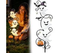 Solar Halloween Little Ghost Garden Stake Light, Outdoor Ghost Decorations, Solar Powered Halloween Decorations, Halloween Garden Stakes, Weather Resistant Halloween Stake Lights for Lawn Yard Patio