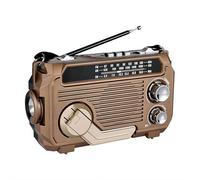 Solar Hand Crank Emergency Radio with Waterproof Bluetooth Speaker, with AM FM SW Portable Solar Powered Radio, Wind Up Flashlight Phone Charger, for Indoor/Outdoor Emergencies Survival (copper)
